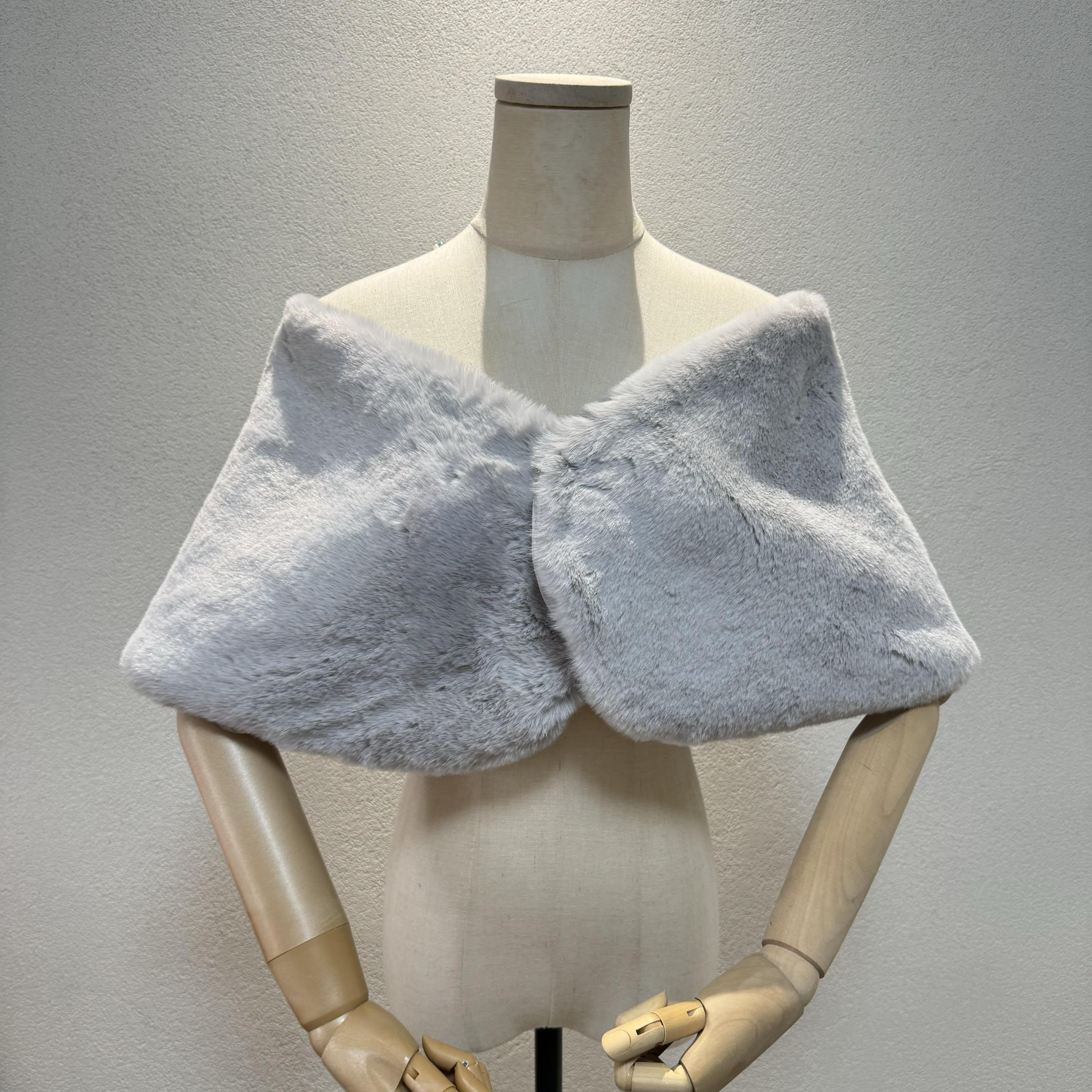 グレー　春婚冬婚　ショール　ケープ　可愛い　取り外し可能　上品　優雅　ホワイトあり　ウェディング　ドレス小物　ブライダル