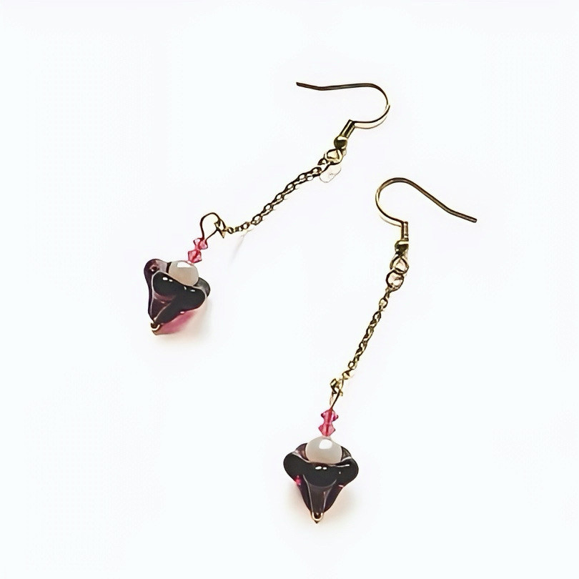 紫の花(ルリマツリ)ピアス