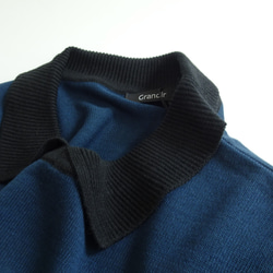 翻領針織衫（鐵海軍藍） 第8張的照片