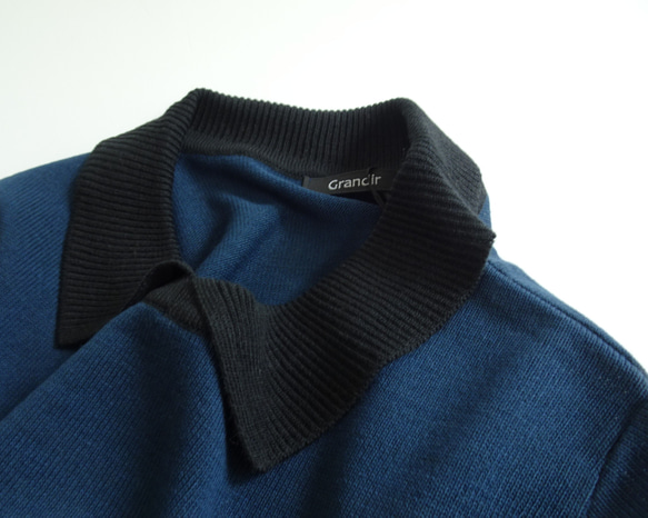翻領針織衫（鐵海軍藍） 第8張的照片