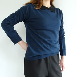 翻領針織衫（鐵海軍藍） 第9張的照片