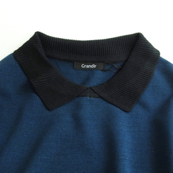 翻領針織衫（鐵海軍藍） 第3張的照片