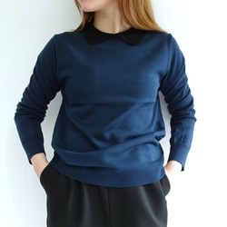 翻領針織衫（鐵海軍藍） 第10張的照片