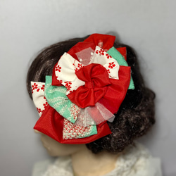 和装 髪飾り 七五三 ヘアアクセサリー アンティーク 赤リボン