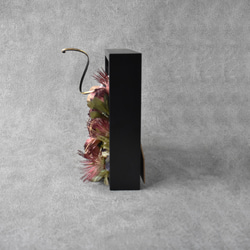 【和モダン 2WAY フラワーフレーム】「静謐」｜水引×流木×着物リメイク｜開店祝い・贈り物 11枚目の画像