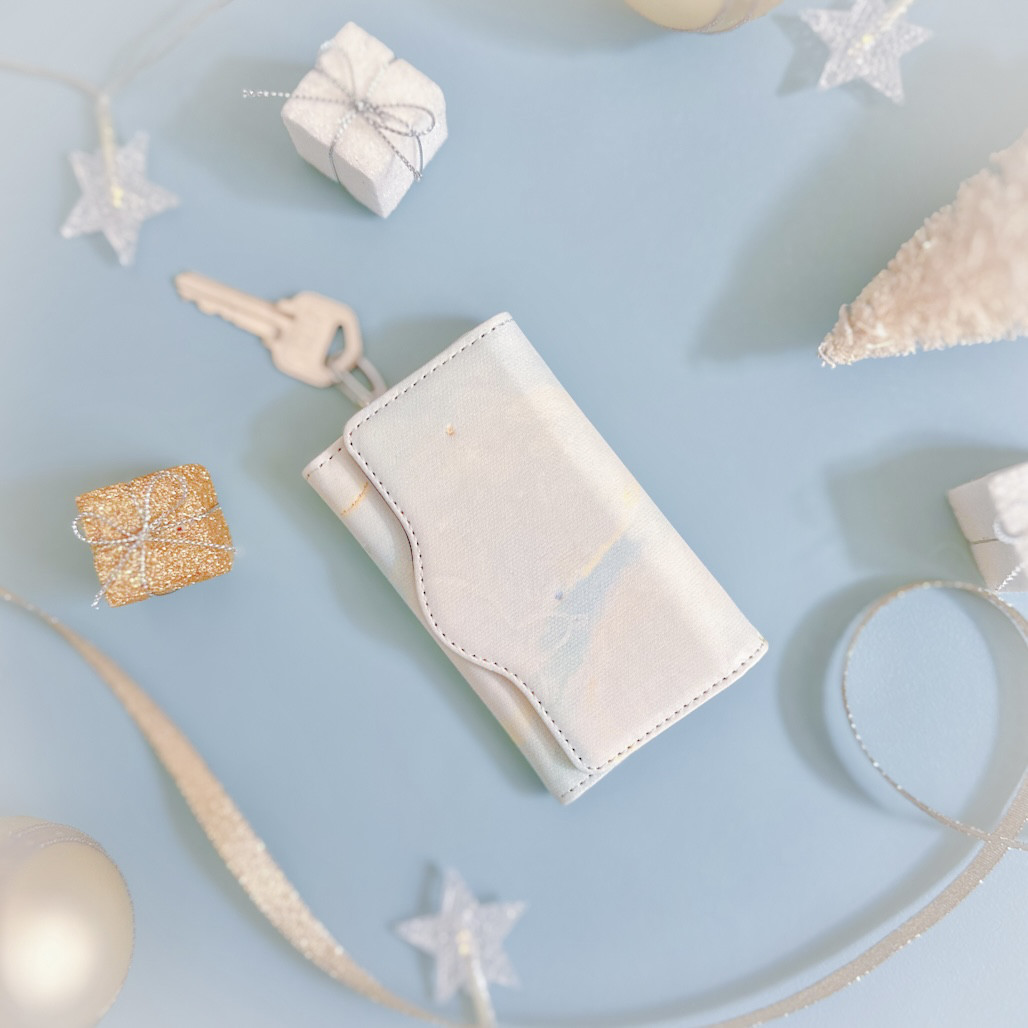 わた雲のキーケース｜カードが入るやさしい色シリーズ（クリスマス限定ラッピング仕様/送料無料）