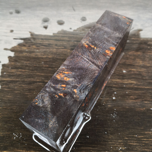 スタビライズドウッド紫/花梨/瘤杢/ハンドル材 【S-HND06】 木材・板