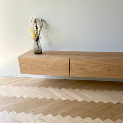 無垢材フローティングテレビボード 新作 テレビボード 180cm フロート 北欧 オーク テレビ台 壁掛け 無垢