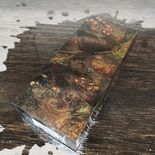 スタビライズドウッド黒/花梨/瘤杢/ハンドル材 【S-HND11】 木材・板