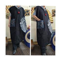 兵児帯(紺色)のチュニック 着物リメイク チュニック 着物リメイク 順子