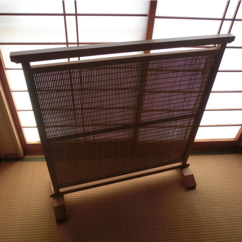楢無垢材のシンプル衝立木製スリットデザイン間仕切り⑪