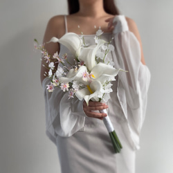 アーティシャルフラワーブーケ　ウエディングブーケ　ぴょんぴょんブーケ　結婚式 ぴょんぴょんブーケ ♡ アーティフィシャルフラワー 造花 ウェディング