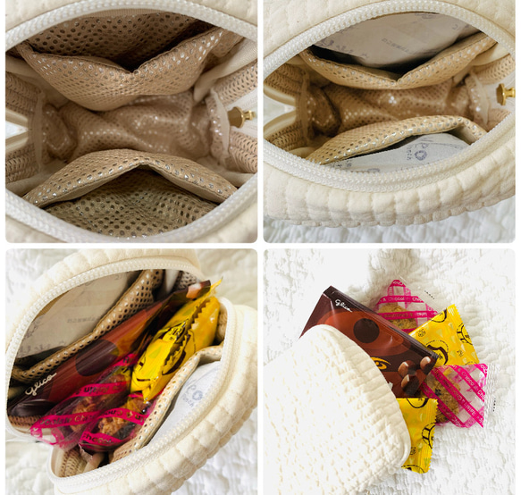 Sサイズ　mini heart　選べる　私のおやつポーチ　ヌビポーチ　ヌビ　保冷ポーチ ミニ　ひんやりご褒美　ハート刺繍 6枚目の画像