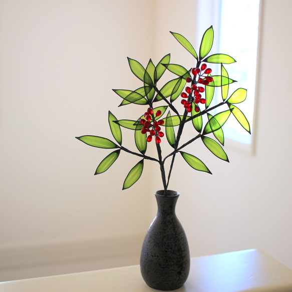 光に透ける南天 ２本セット〈Dip Art〉 3枚目の画像