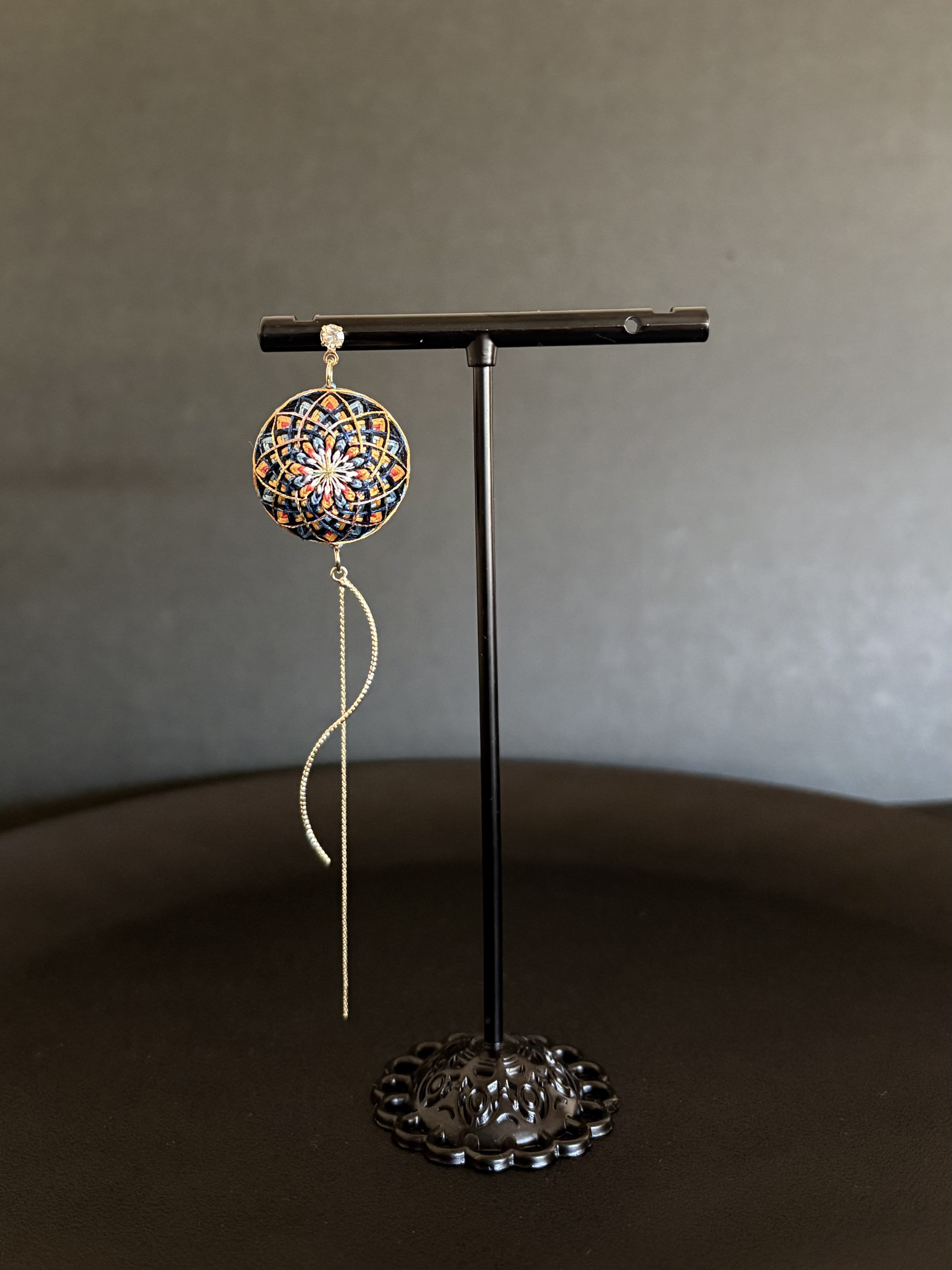 【受注生産・送料無料】打ち上げ菊手まりのシングルピアス/イヤリング