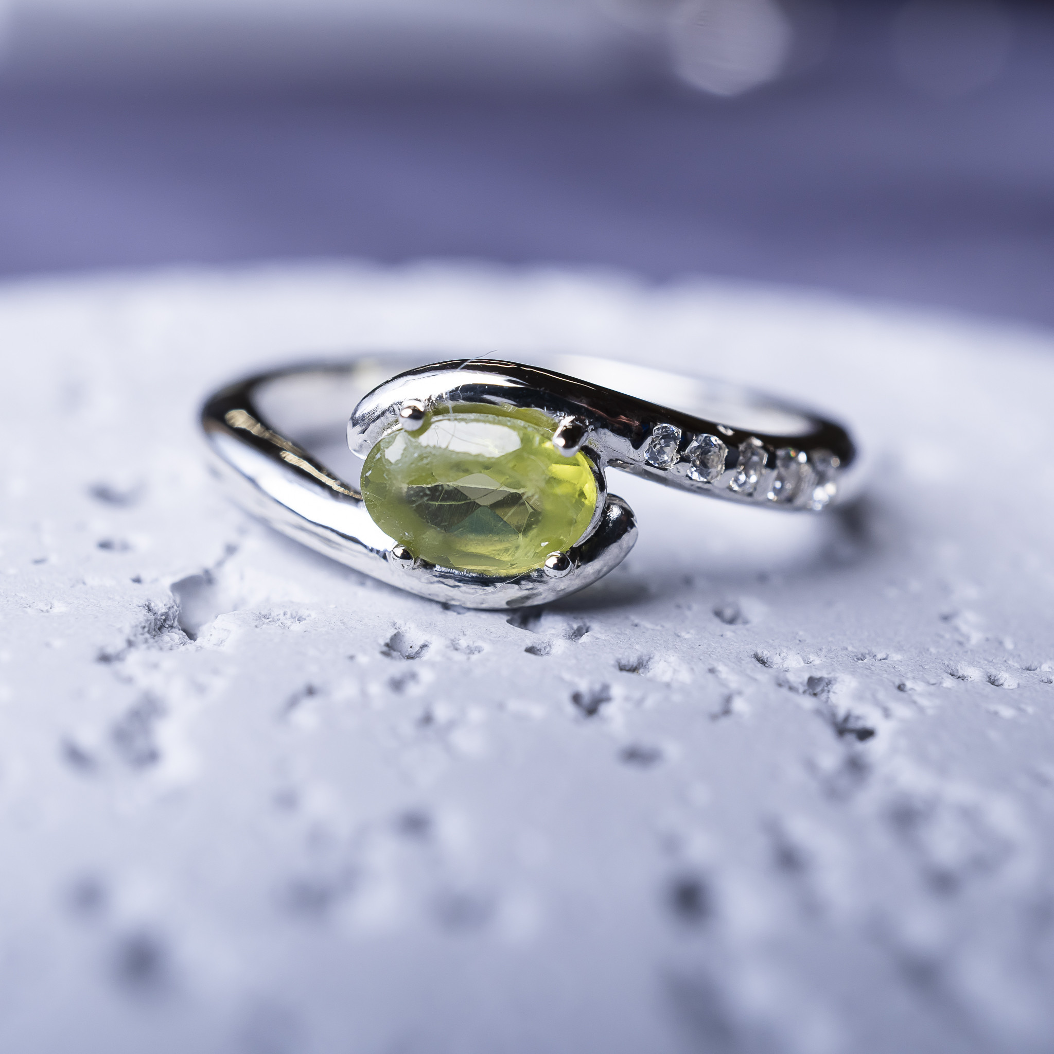 【ペリドット】ジルコニア　オーバル　天然石　シルバー925リング　選べるカラー　送料無料　【受注生産】S-047