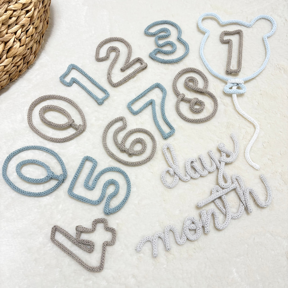 セット販売　月齢フォト　マンスリーフォト　ウールレター 9枚目の画像