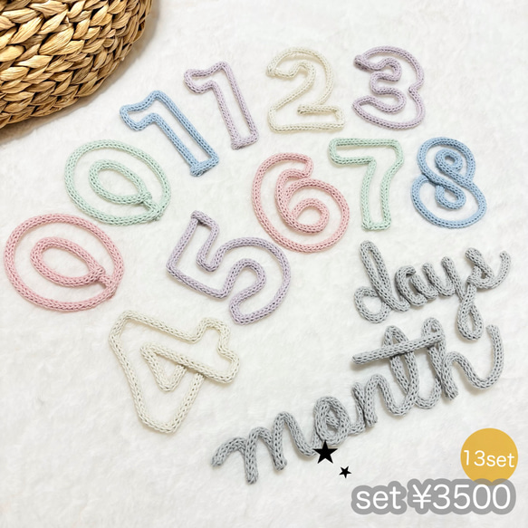 セット販売　月齢フォト　マンスリーフォト　ウールレター 1枚目の画像