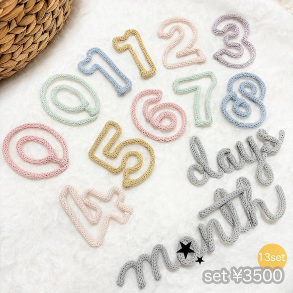 セット販売　月齢フォト　マンスリーフォト　ウールレター 4枚目の画像