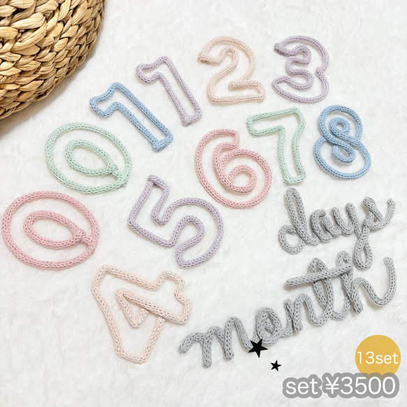 セット販売　月齢フォト　マンスリーフォト　ウールレター 2枚目の画像