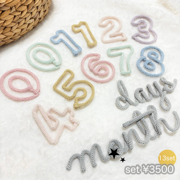 セット販売　月齢フォト　マンスリーフォト　ウールレター 3枚目の画像