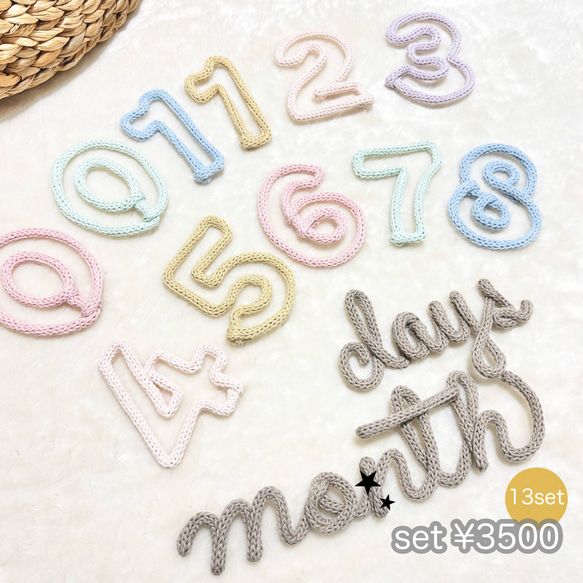 セット販売　月齢フォト　マンスリーフォト　ウールレター 5枚目の画像