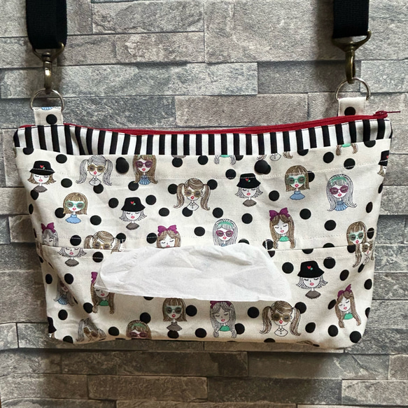お問い合わせページ　ティッシュサコッシュ 95】ショルダーティッシュケース／ティッシュサコッシュ／ドット