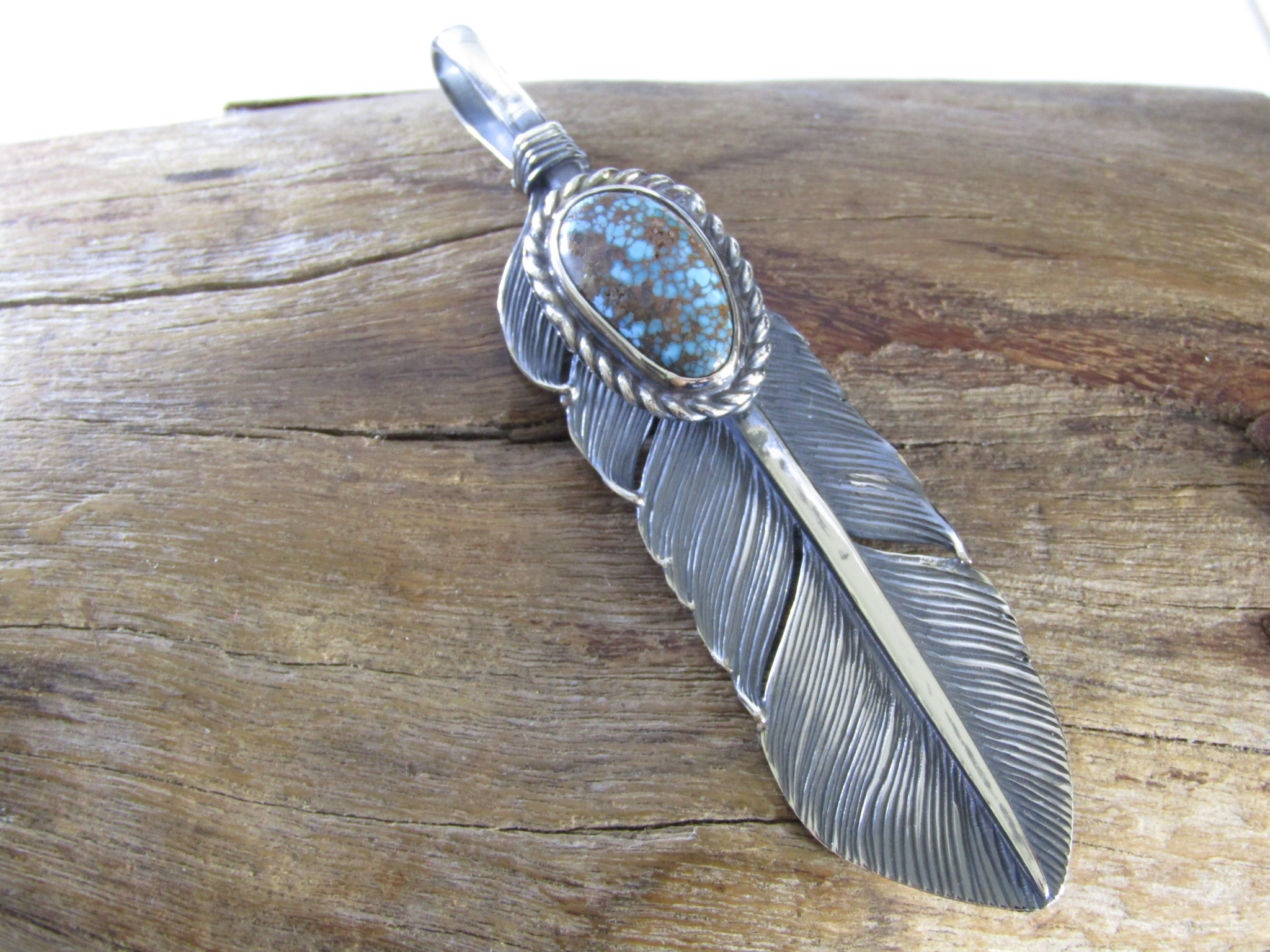 ナチュラル　ナンバーエイトターコイズ　フェザースパイダーウェブ　　SV950