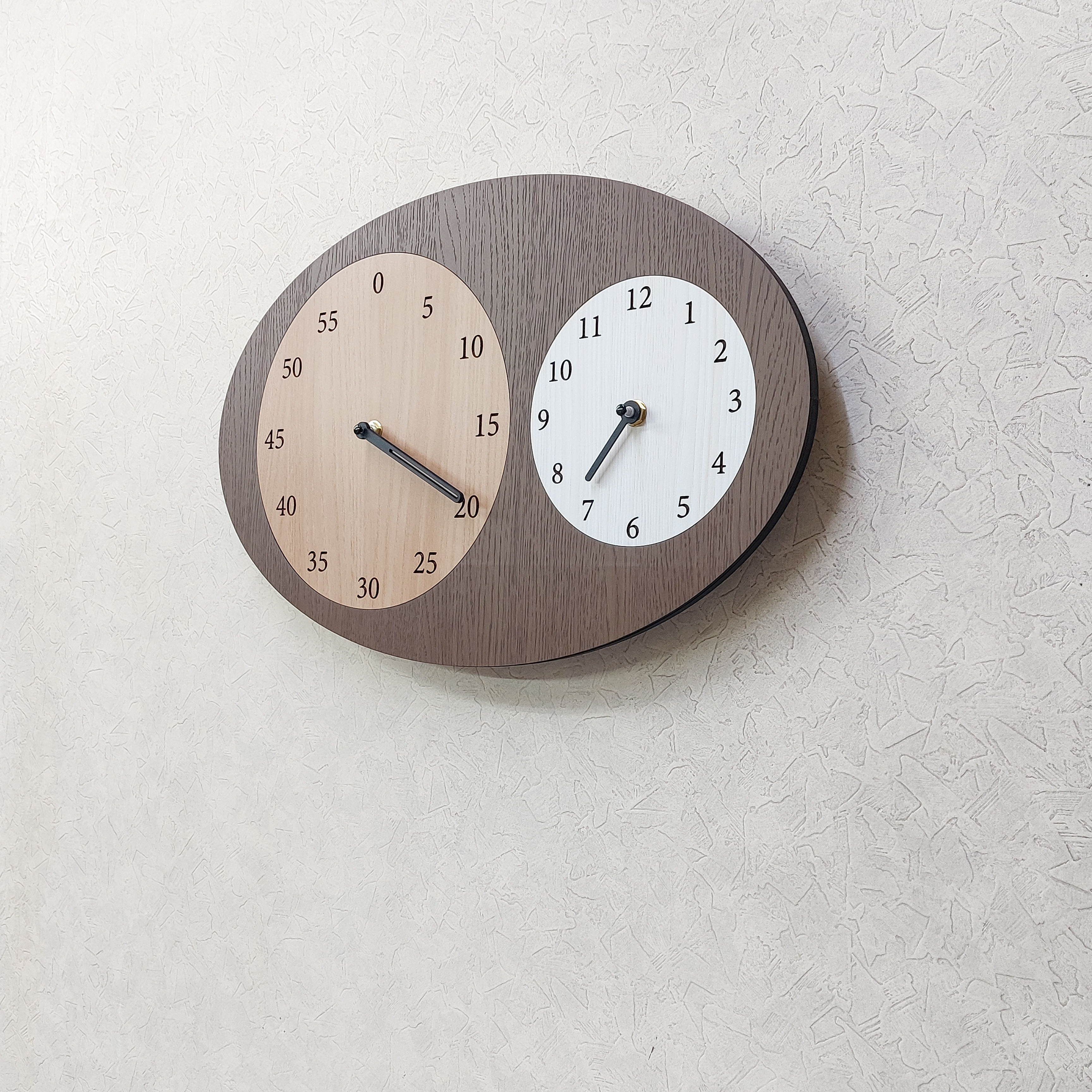 分が読みやすい木製掛け時計｜静音｜知育にも◎｜北欧デザイン 送料無料