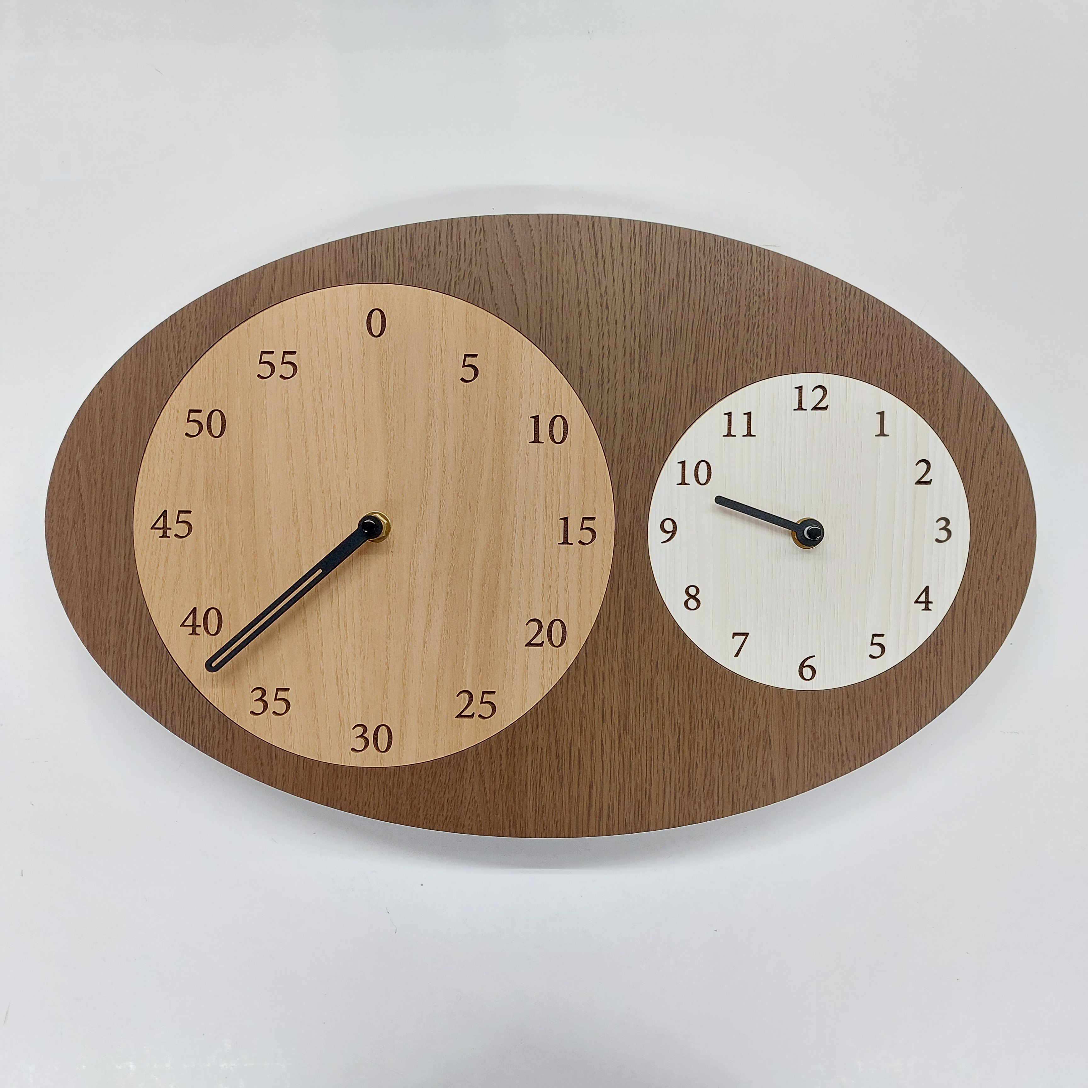分が読みやすい木製掛け時計｜静音｜知育にも◎｜北欧デザイン 送料無料