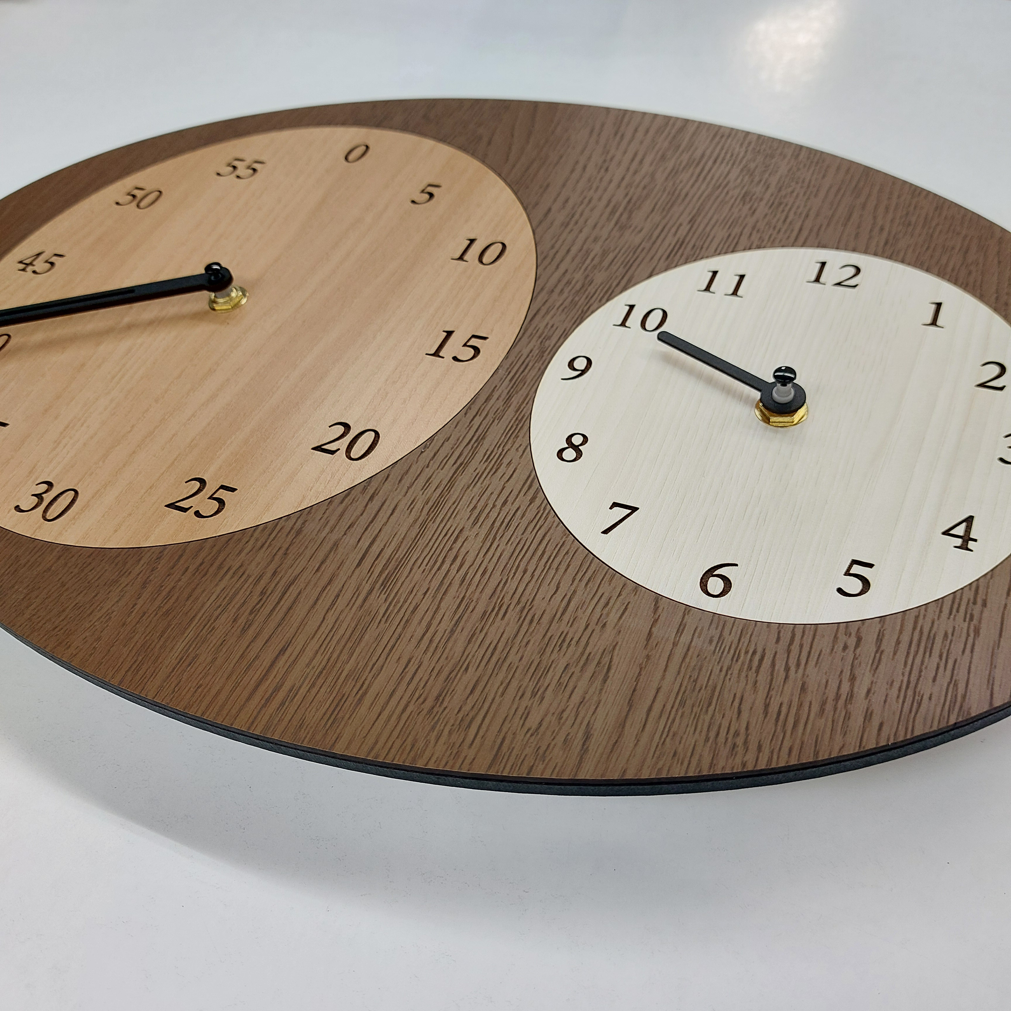 分が読みやすい木製掛け時計｜静音｜知育にも◎｜北欧デザイン 送料無料