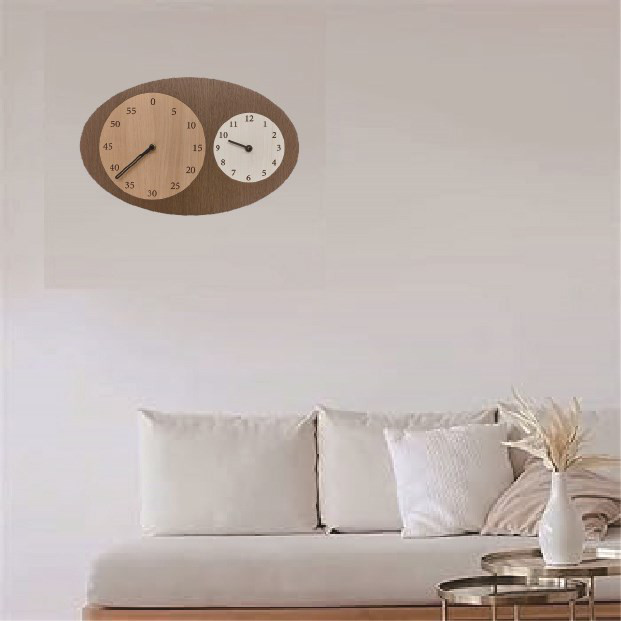 分が読みやすい木製掛け時計｜静音｜知育にも◎｜北欧デザイン 送料無料