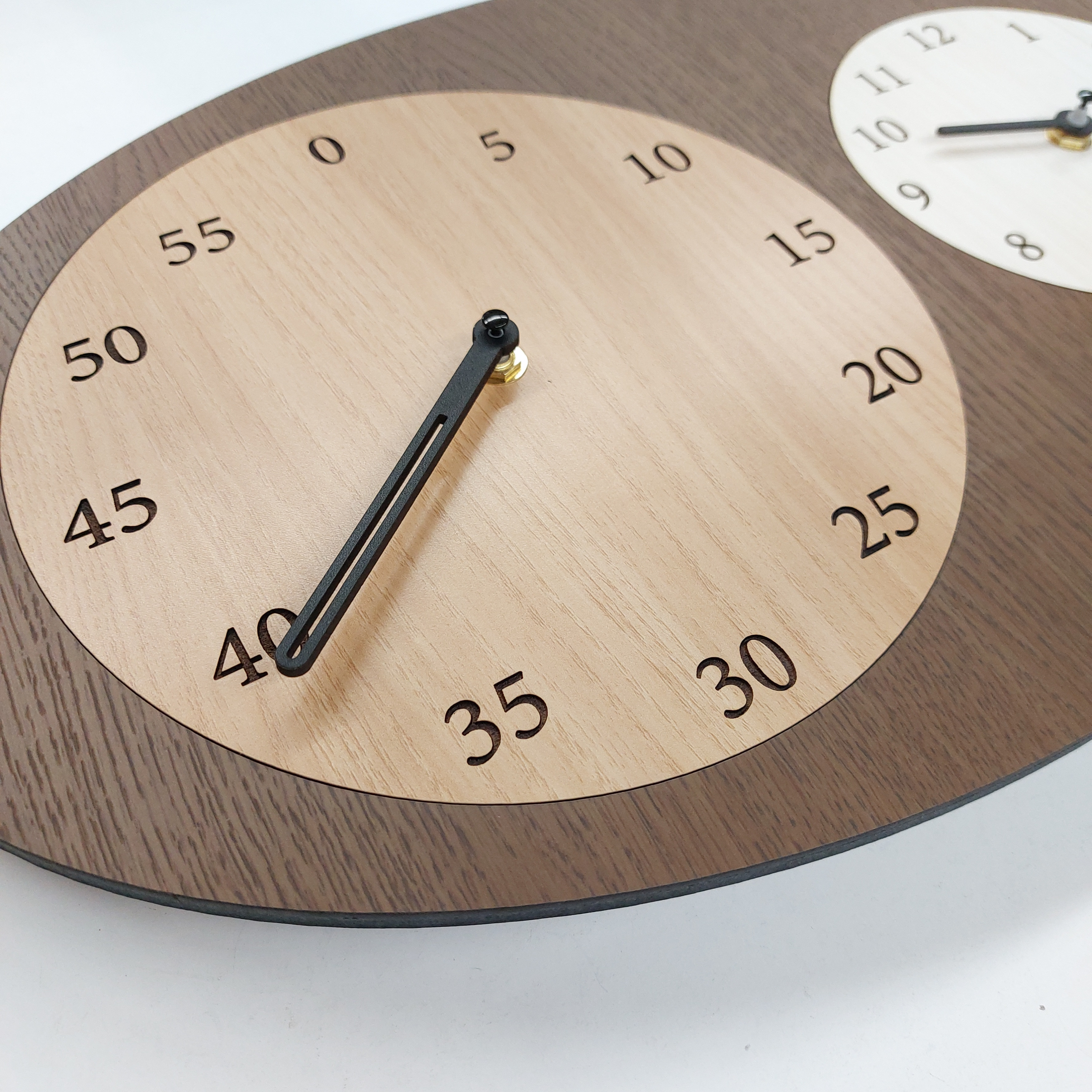 分が読みやすい木製掛け時計｜静音｜知育にも◎｜北欧デザイン 送料無料