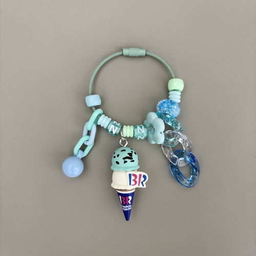 じゃらじゃらキーホルダー サーティワン マスコット ブルー キーリング