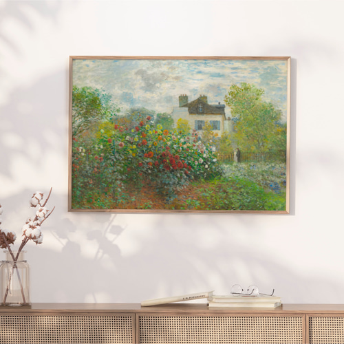 花 絵画 ポスター （大） モネ アートポスター 花咲く庭 アンティーク インテリアアート