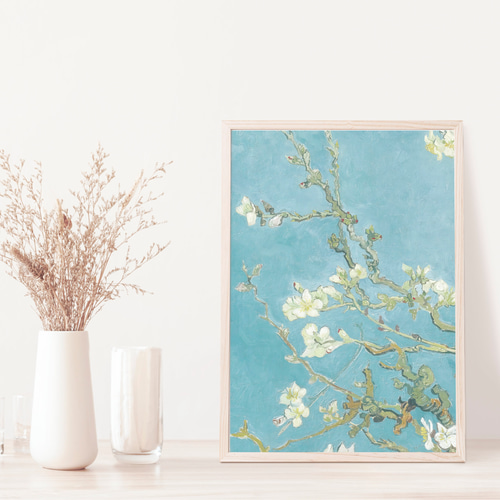 ゴッホ 花咲くアーモンド アートポスター 3枚セット 青 白花 春 名画