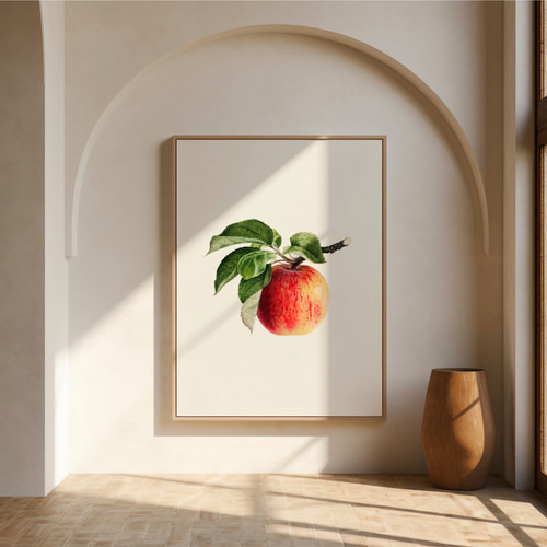 りんご アンティーク アートポスター 植物画 果物 イラスト 北欧