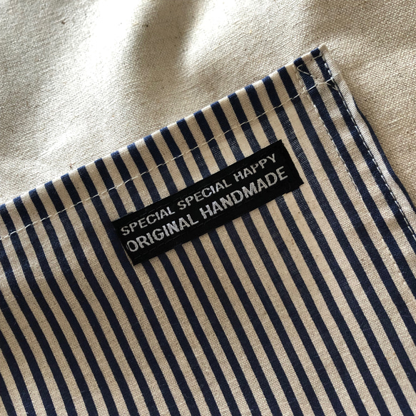 キッズエプロン　子どもエプロン　1人で着れる　130 ストライプ　男の子エプロン　エプロン子供　女の子エプロン 3枚目の画像