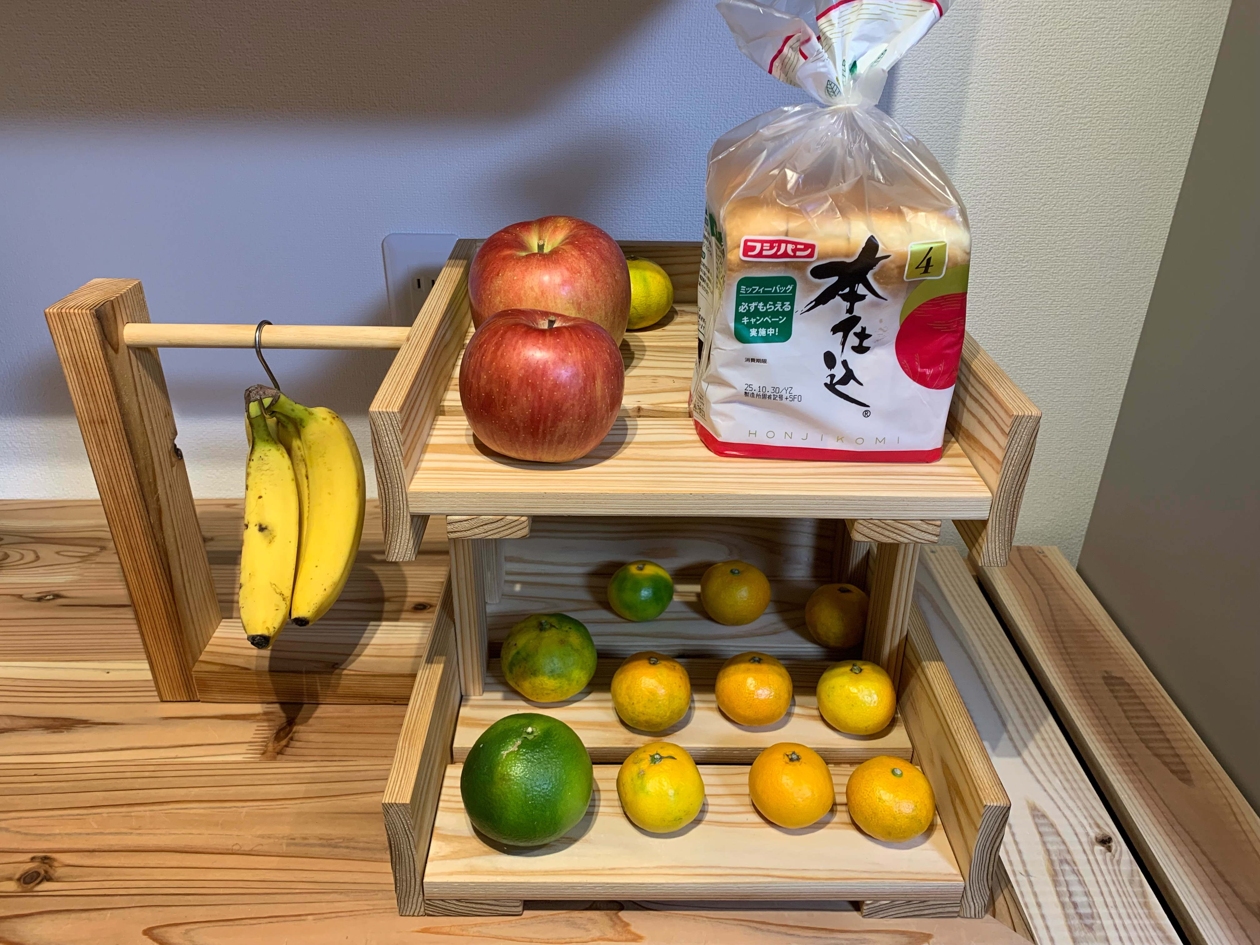 フルーツラック　ブレッドラック　バナナスタンド　キッチンラック