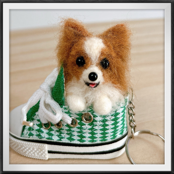 羊毛フェルト 猫 ハンドメイド パピヨン ハンドメイド 羊毛フェルト パピヨン ぬいぐるみ マスコット ギフト