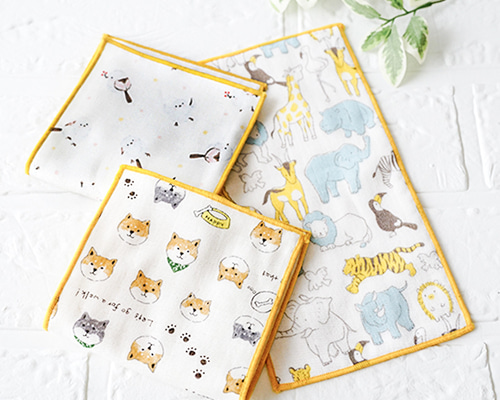 オーダーページ ハンカチ 苺 シマエナガわんこ柄1/17ハンドメイド