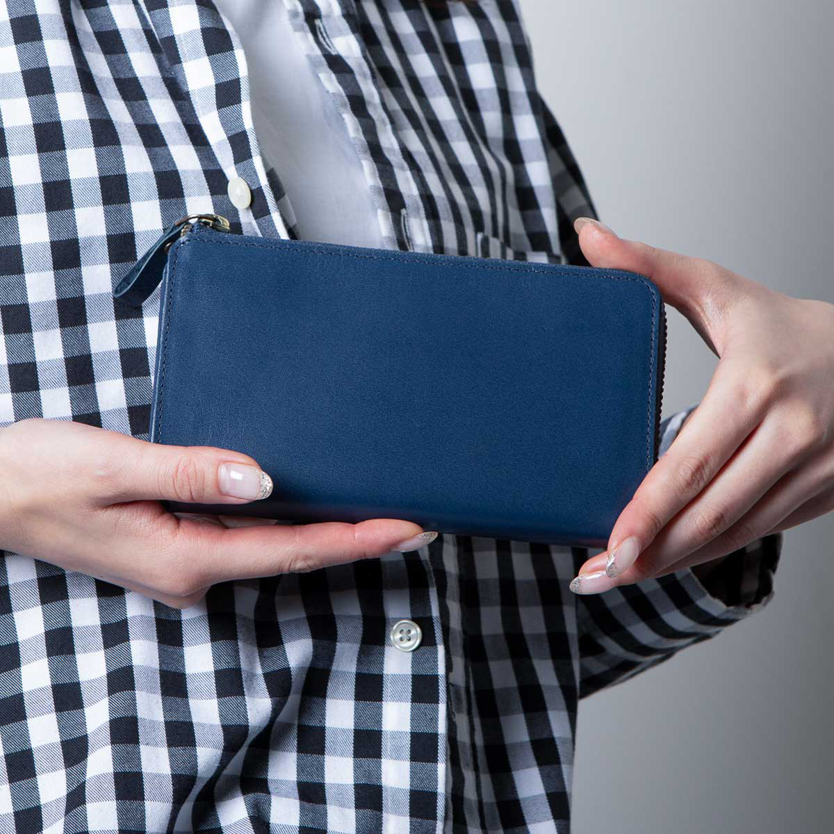 長財布 本革 コンパクト 大容量 メンズ レディース シンプル インディゴ HAW021-NO