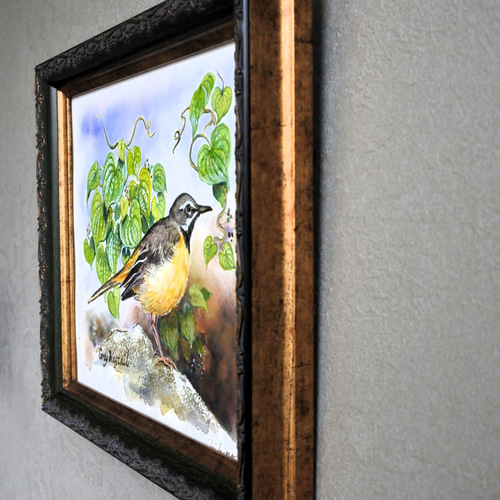 キセキレイの水彩画 額入り 絵画 mimoza 通販 20004602｜Creema(クリーマ)