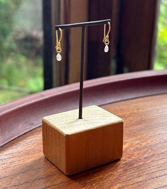 天然ダイアモンド K24純金フックピアス◇ペアシェイプ・カットダイアモンド・ピアス◇１ペアのみ限定◇ 13枚目の画像