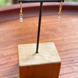 天然ダイアモンド K24純金フックピアス◇ペアシェイプ・カットダイアモンド・ピアス◇１ペアのみ限定◇ 11枚目の画像