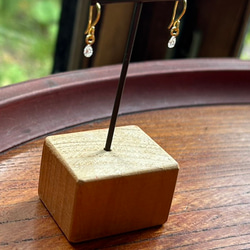 天然ダイアモンド K24純金フックピアス◇ペアシェイプ・カットダイアモンド・ピアス◇１ペアのみ限定◇ 15枚目の画像