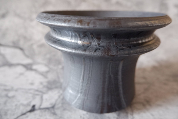 4.5号墨黒鉢310　塊根植物　多肉植物　アガベ　盆栽　植木鉢　作家鉢　鉢皿　沖縄 2枚目の画像