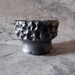 4.5号鉄砂黒鉢313　塊根植物　多肉植物　アガベ　盆栽　植木鉢　作家鉢　鉢皿　沖縄 3枚目の画像