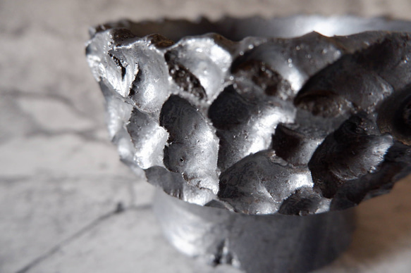 4.5号鉄砂黒鉢313　塊根植物　多肉植物　アガベ　盆栽　植木鉢　作家鉢　鉢皿　沖縄 2枚目の画像