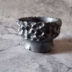 4.5号鉄砂黒鉢313　塊根植物　多肉植物　アガベ　盆栽　植木鉢　作家鉢　鉢皿　沖縄 1枚目の画像